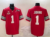 Men's Ohio State Buckeyes #1 Quinshon Judkins Red 2025 CFP Final With National Champions Patch F.U.S.E. Vapor Limited Stitched Jersey,baseball caps,new era cap wholesale,wholesale hats